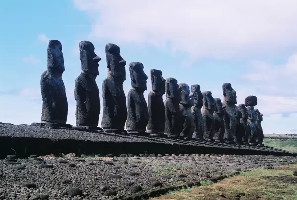 15 Moai at Ahu Tongariki on Easter Island