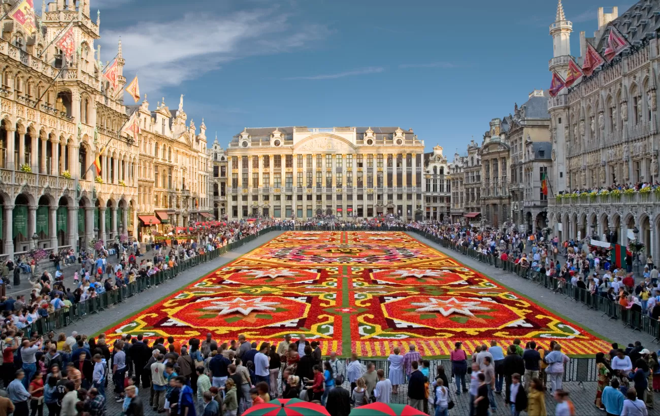 Brussels Central Square with flower carpet