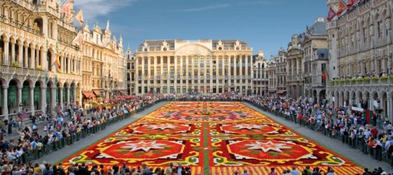 Brussels Central Square with flower carpet