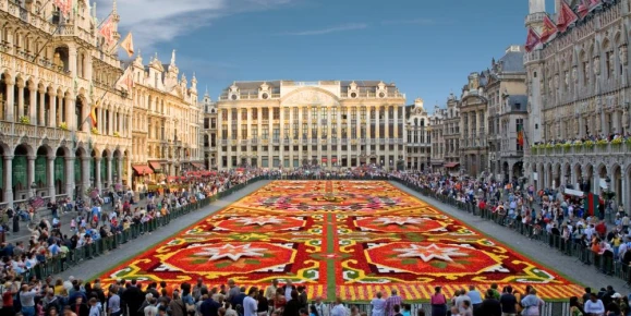 Brussels Central Square with flower carpet