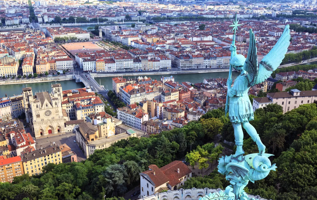 Famous view of Lyon, France