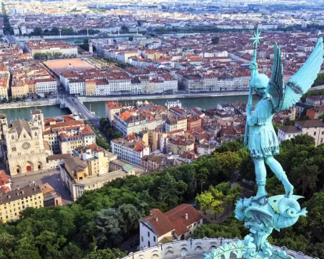 Famous view of Lyon, France