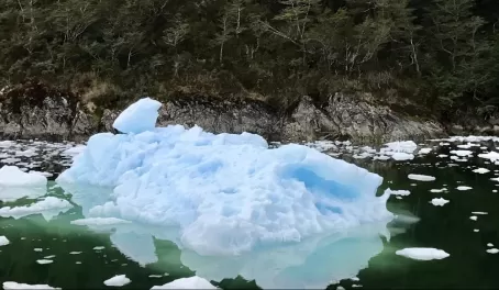 Beautiful blue ice in Calvo Fjord Patagonia