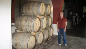Touring a winery in Argentina