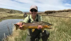 Gorgeous brown trout fly fishing in Patagonia
