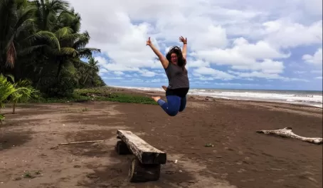 Obligatory jumping photo at Turtle Beach