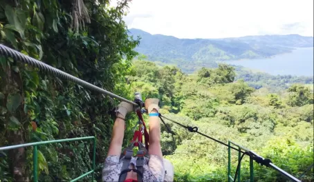Ready to zip line away in Arenal