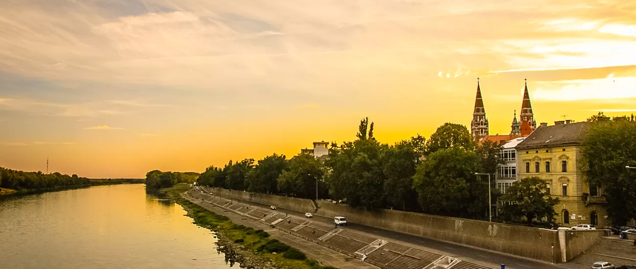 Sunset on Szeged, Hungary