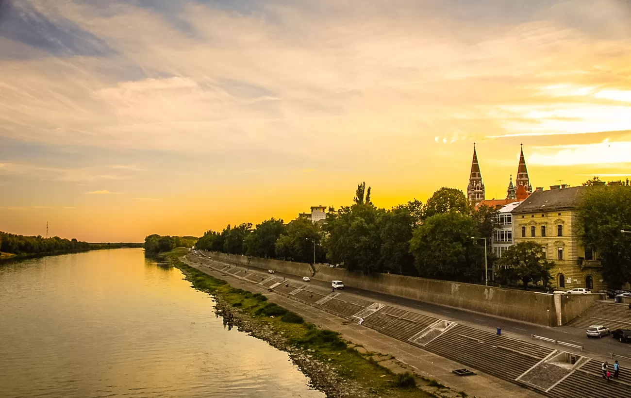 Sunset on Szeged, Hungary