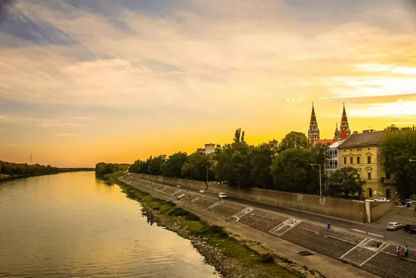 Sunset on Szeged, Hungary