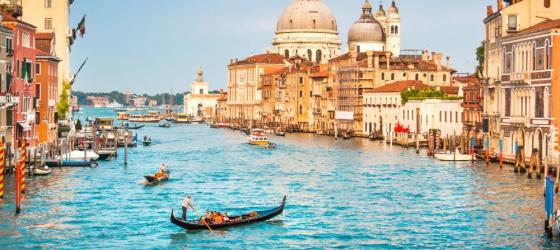 Gondola on Canal Grande at Sunset, Venice