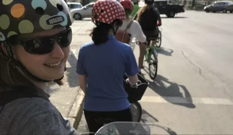 Beginning our bike tour in Santiago