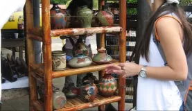Catarina Lookout, some pottery on display