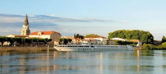 MS Mistral sailing along the Rhone River