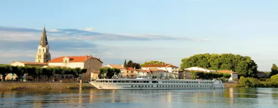 MS Mistral sailing along the Rhone River