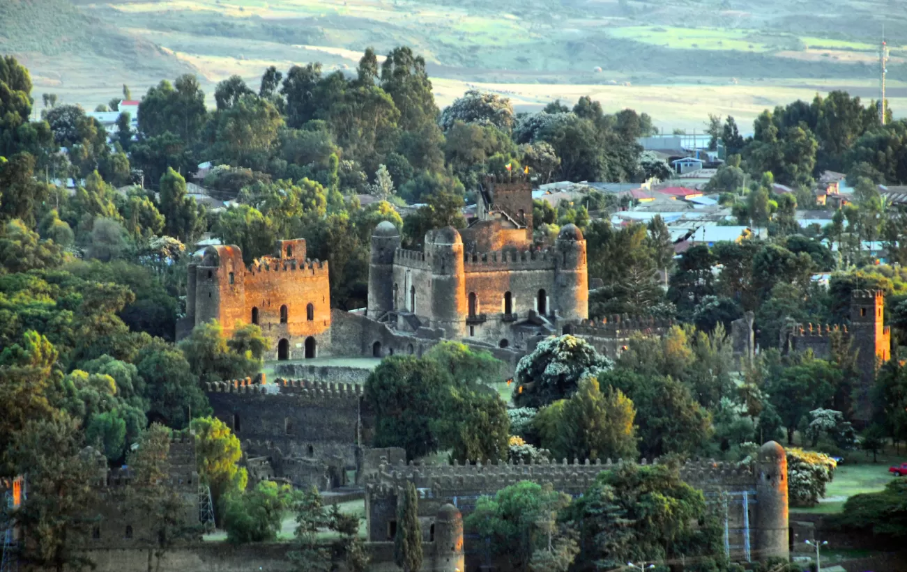 Aerial view of Fasil Ghebbi, the Royal Enclosure