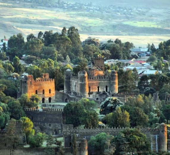 Aerial view of Fasil Ghebbi, the Royal Enclosure