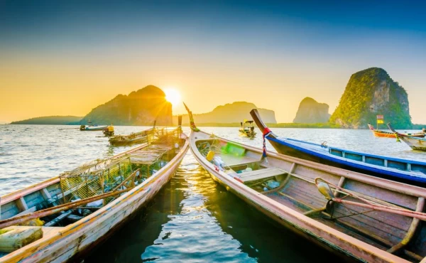 Long tailed boats in Thailand