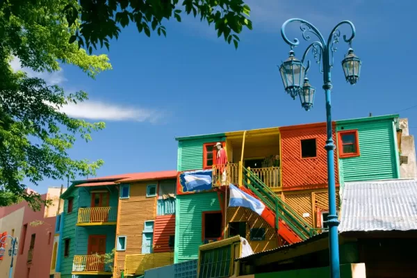 Colorful buildings in the La Boca neighborhood in Buenos Aires