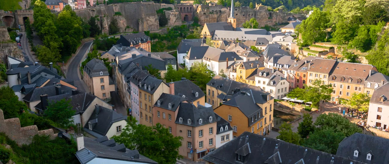 Aerial View over Luxembourg City