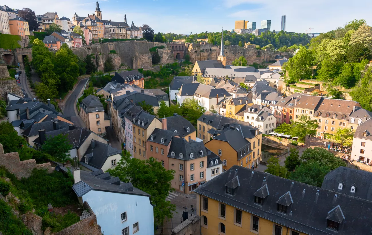 Aerial View over Luxembourg City