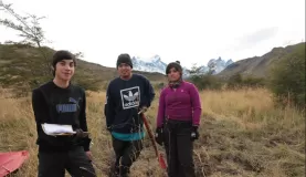 Local high school students participate in reforestation of Torres del Paine during the campaign 20 mil lengas para Paine