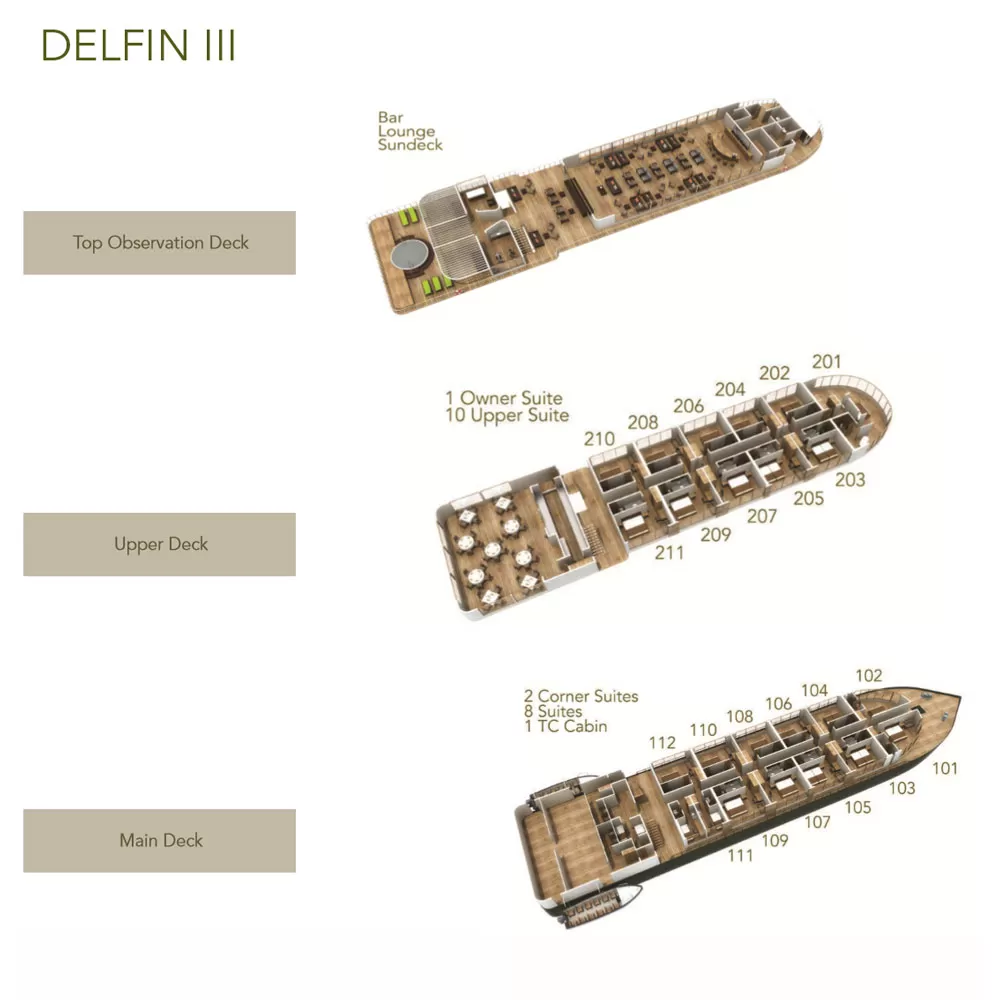 Delfin III, Deckplan
