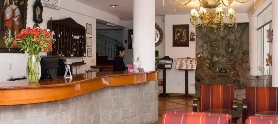 Reception desk at the Hotel Hacienda Puno