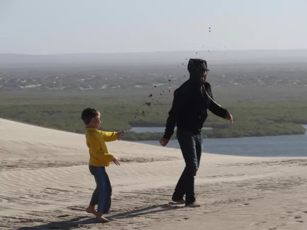 Playing on Sand Dunes Magdalena Bay
