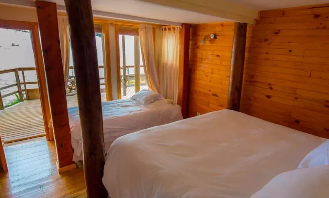 Bedrooms at the Refugio Nautico Ecolodge