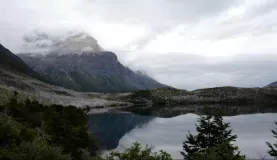 The lake became still as a mirror. Another rare Torres del Paine moment.