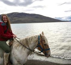 I'm happiest on a horse. Look at that beautiful El Calafate Lake!