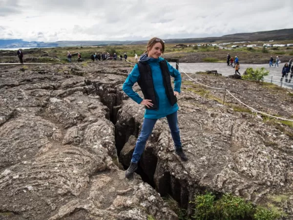 Standing at the fissure in Thingvellir
