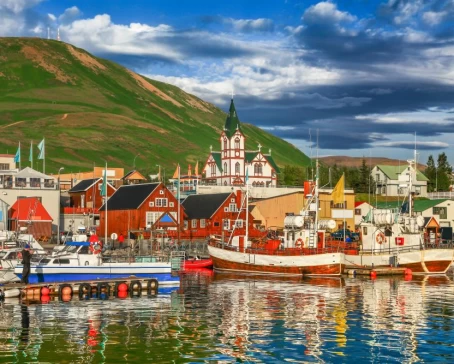 Historic town of Husavik on the North Coast