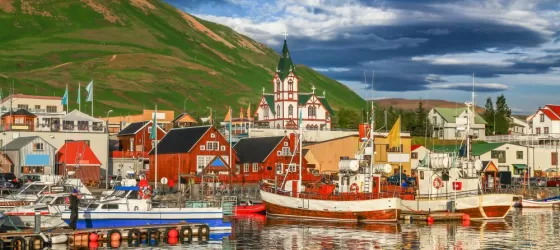 Historic town of Husavik on the North Coast