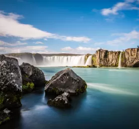 The amazing Godafoss Waterfall
