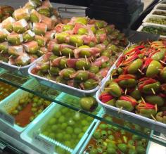 Olives in the Market San Miguel in Madrid