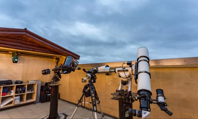 Equipped with telescopes for stargazing