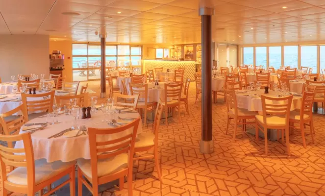 Dining Room at the Coral Discoverer