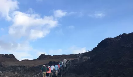 Climb over 300 stairs to the top of Bartolome Island