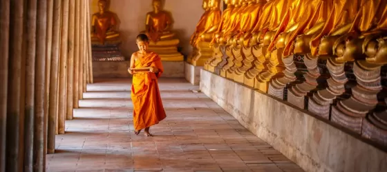 Young monk in a temple