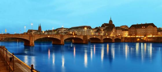 View from the harbour of Basel, Switzerland