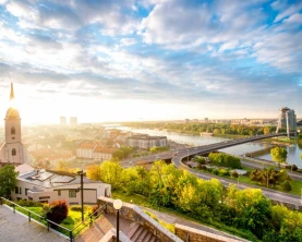 Morning view on Bratislava city