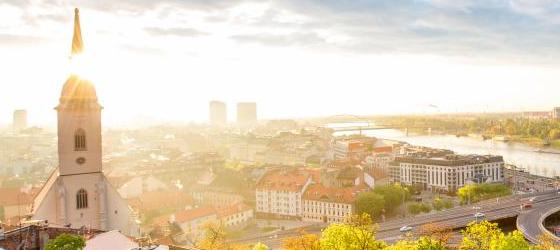 Morning view on Bratislava city