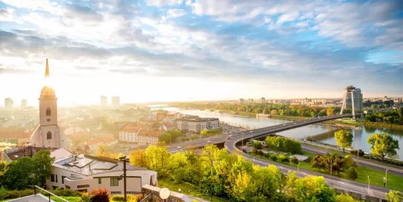 Morning view on Bratislava city