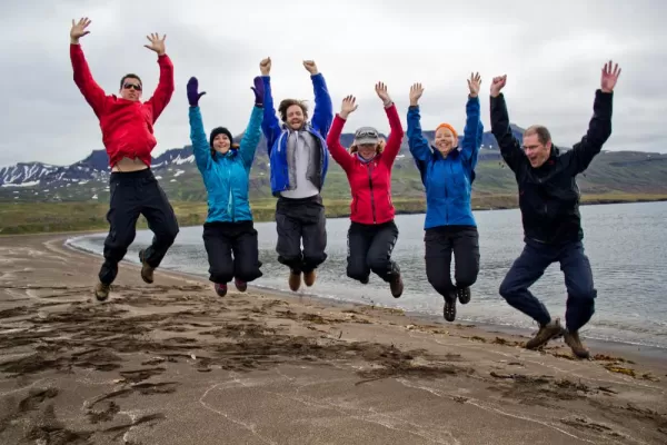 Group jump in the East Fjords
