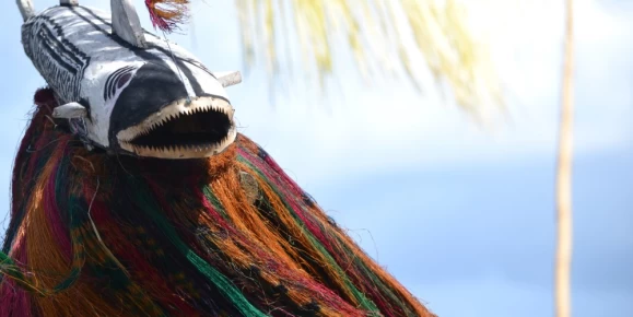 Traditional tribal dance at mask festival