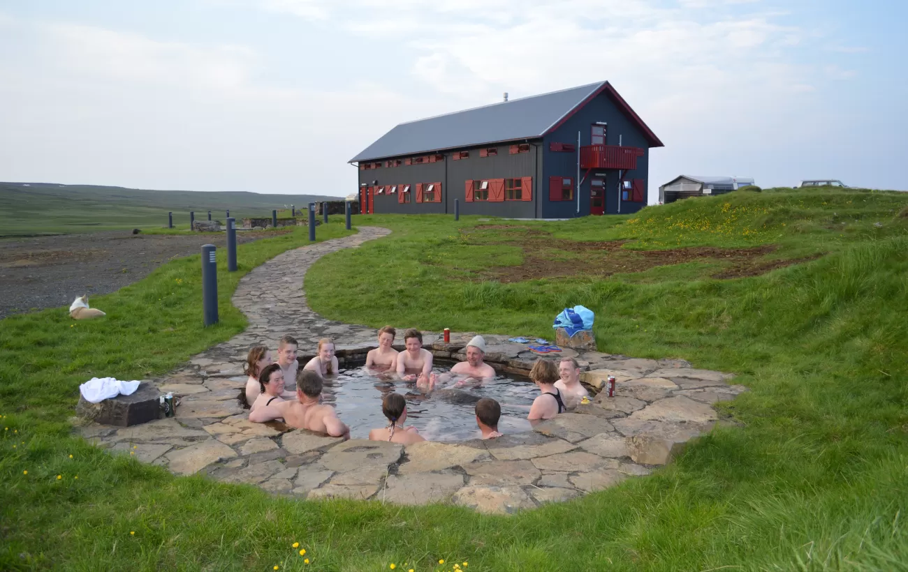 The hot springs soak outside Laugarfell