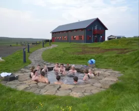 The hot springs soak outside Laugarfell