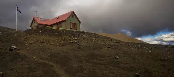 Hrafntinnusker hut on the Laugavegur Trail
